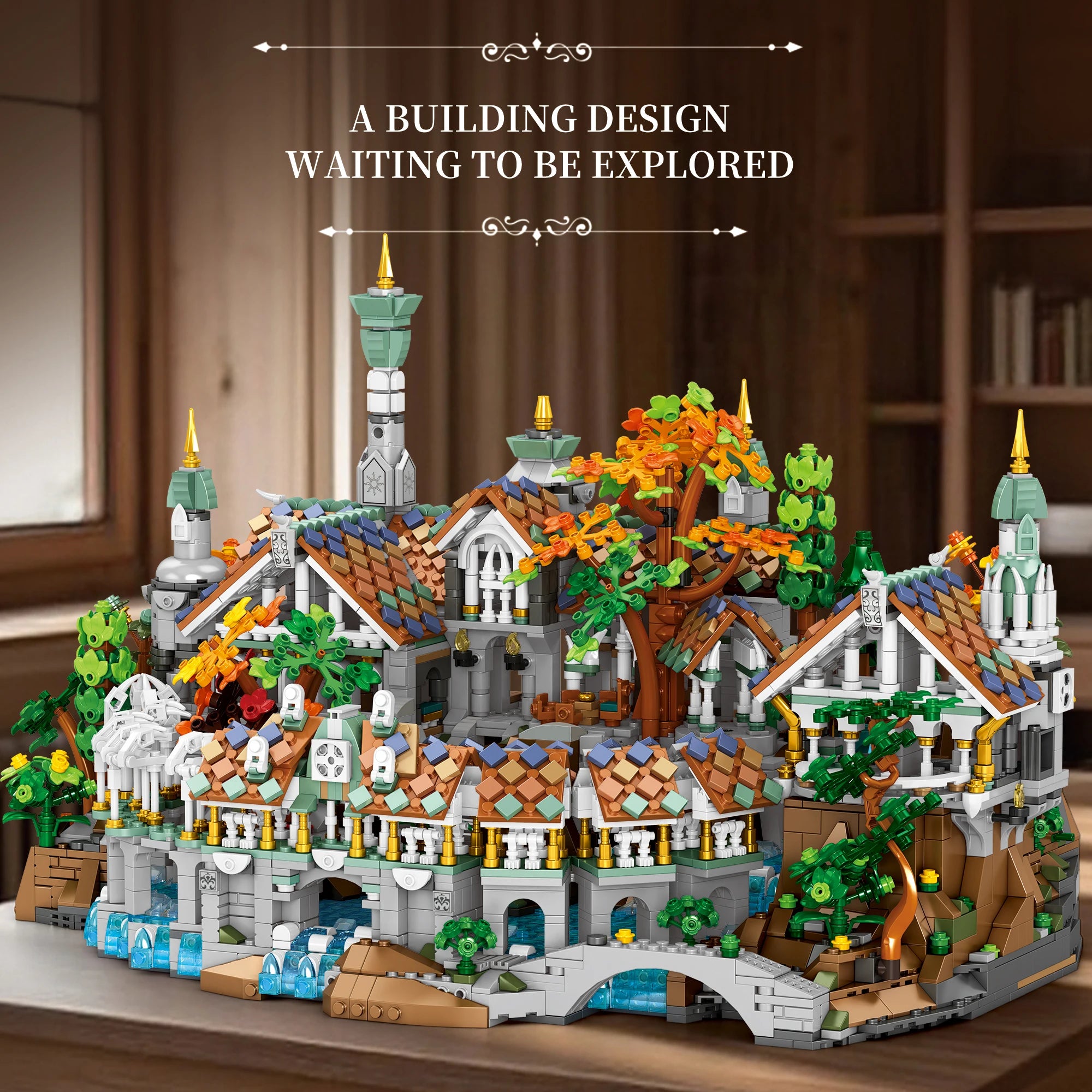 4406PCS MOC Movie Rings Rivendell Medieval Castle Building Blocks