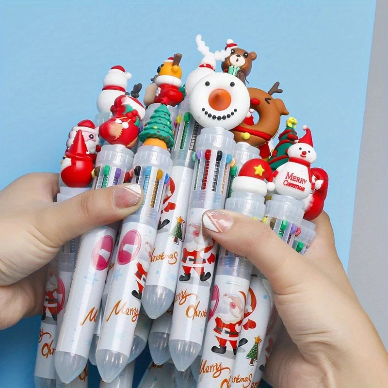Colors Random Christmas Ballpoint Pen Cute Santa