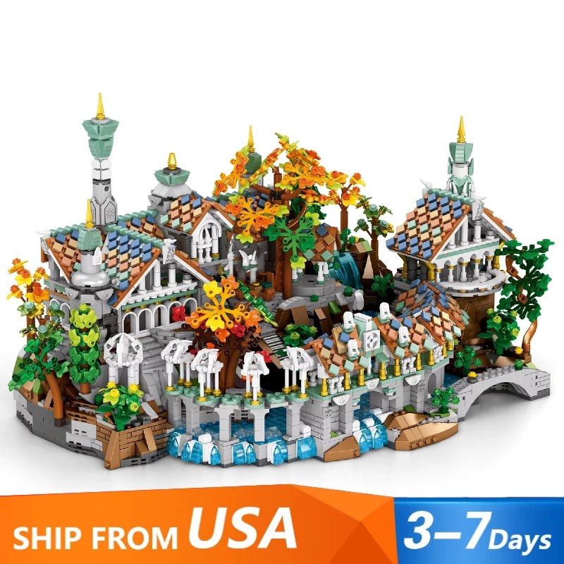 4406PCS MOC Movie Rings Rivendell Medieval Castle Building Blocks