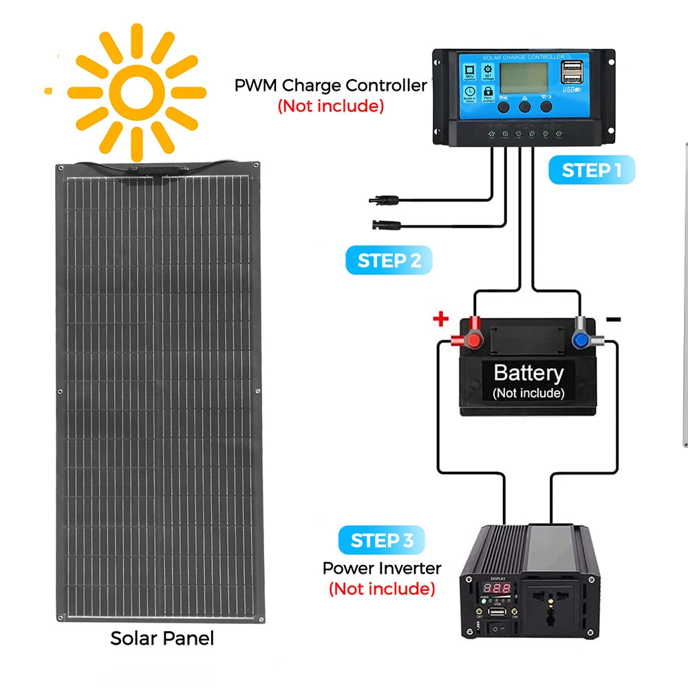 Flexible Solar Panel 1000W 500W 400W 200W 100W