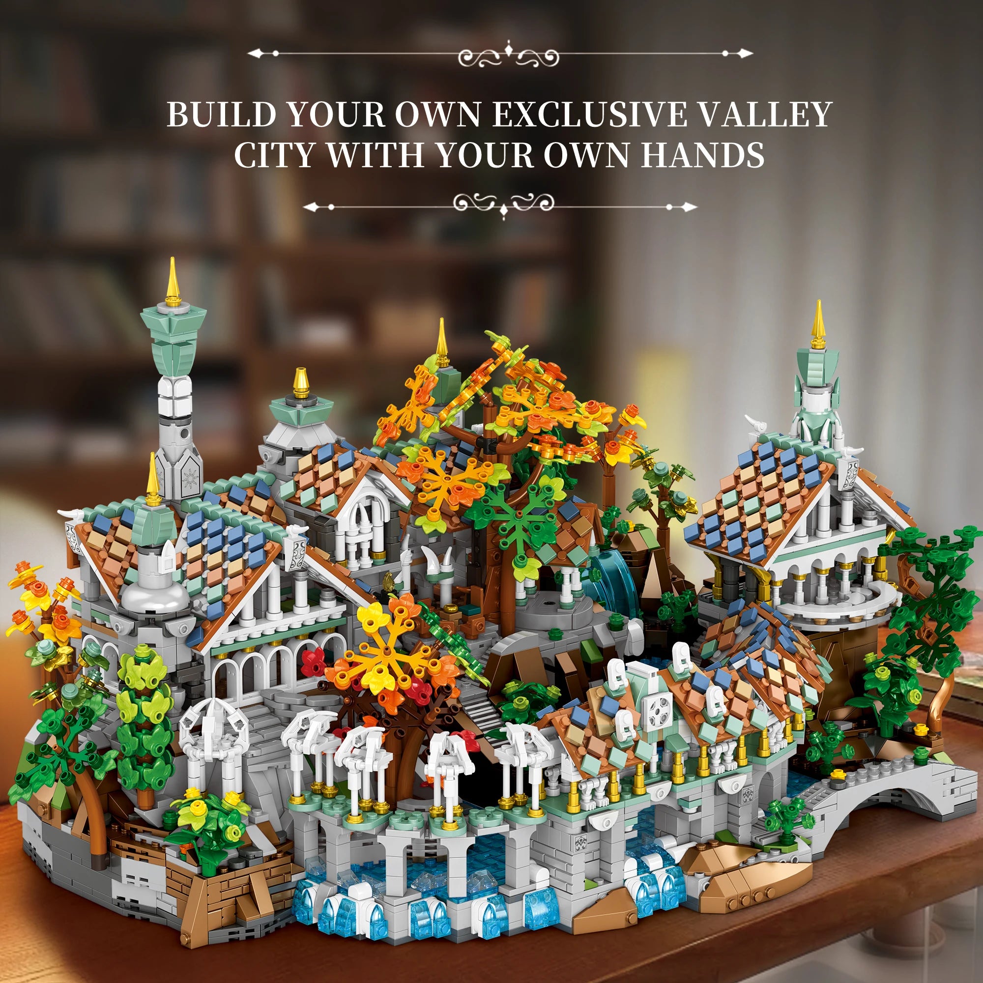 4406PCS MOC Movie Rings Rivendell Medieval Castle Building Blocks